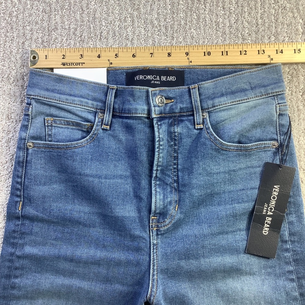 Veronica Beard Carson High Rise Ankle Flare Jeans French Kiss Blue Size 28 NWT - Picture 12 of 16